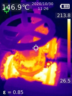 热成像测温仪拍摄阀门图片